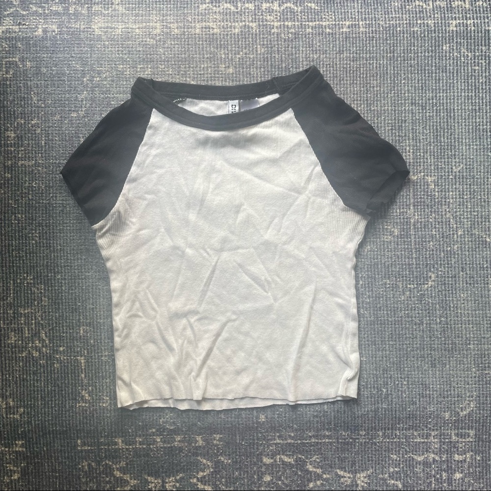 Black and white baby tee